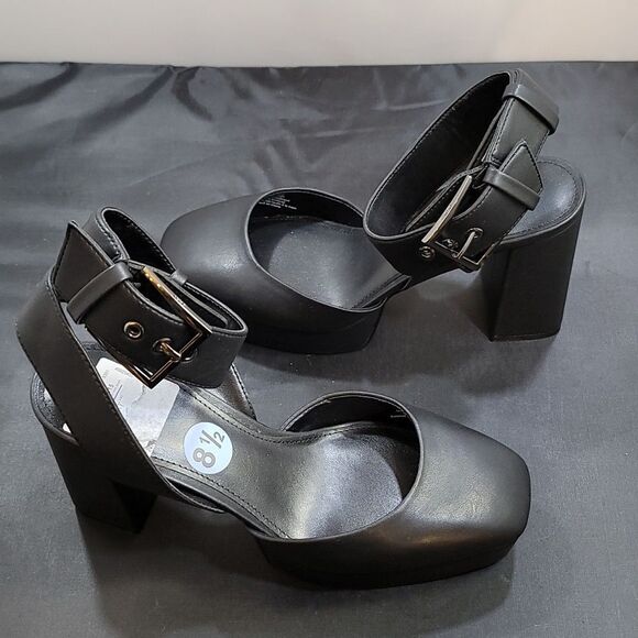 BRAND NEW DKNY BARRA LEATHER PLATFORM ANKLE WRAP PUMPS - Picture 12 of 15